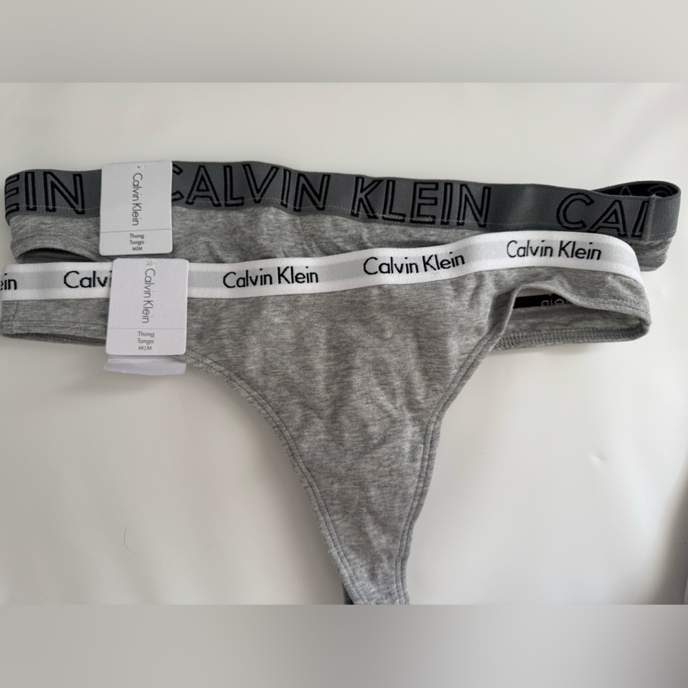 Calvin Klein NWT Gray Thongs